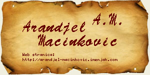 Aranđel Mačinković vizit kartica